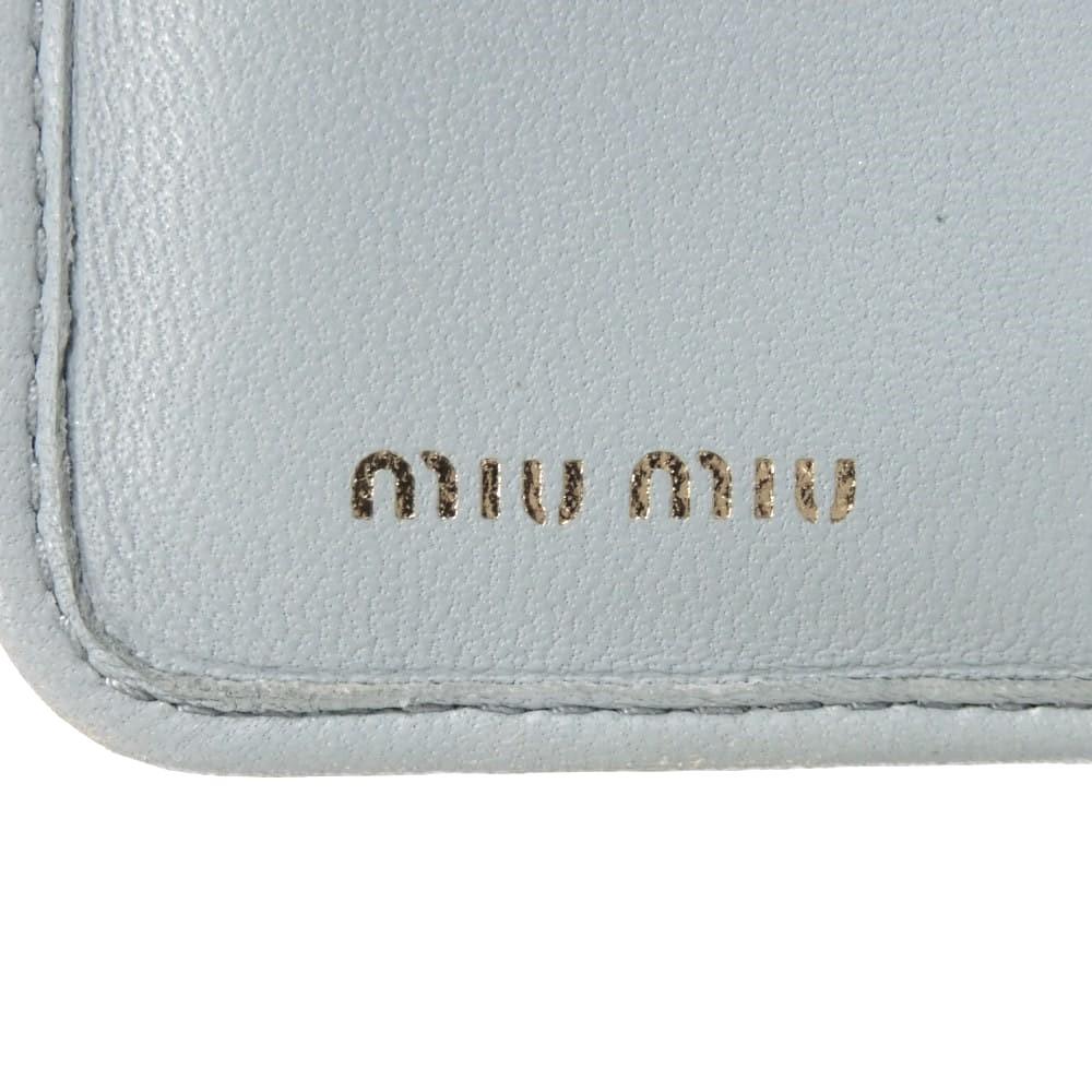 Used Matelasse Compact Zip Wallet (5ML002 N88 F0012 7941) with RFID and Lambskin. Metal logo. Cielo Women's from Japan
