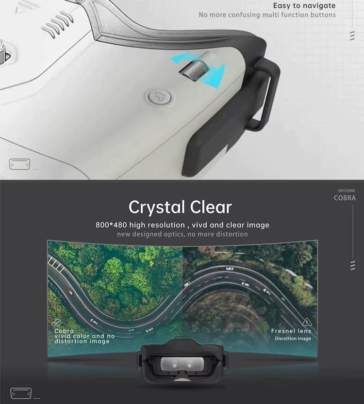 SKYZONE COBRA SD 5.8G FPV Goggles Video Glasses Diversity Receiver Multi-Interface USB for RC Racing Drone FPV Quadcopter