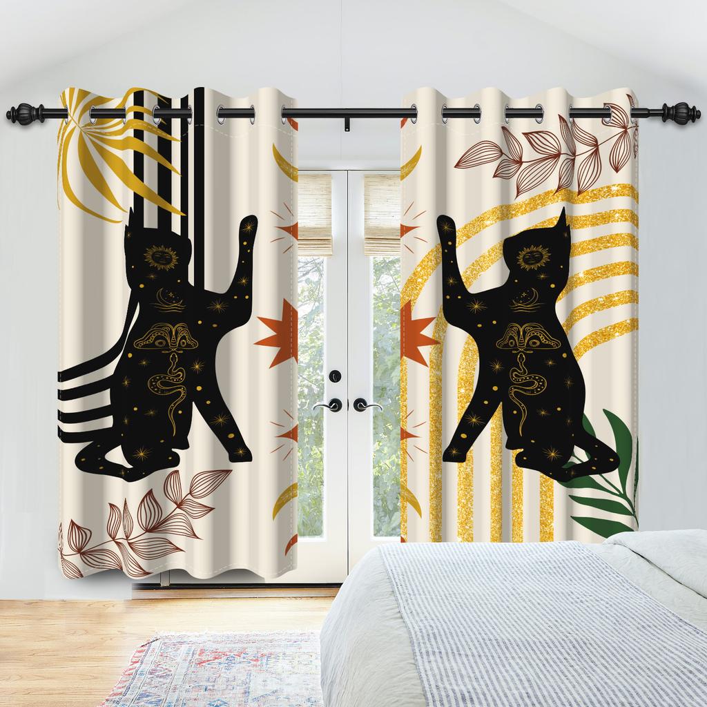 Abstract Blackout Curta Boho Modern Sun Moon Abstract Geometric Design Medieval Minimalism Nordic Polyester Bedroom Curta