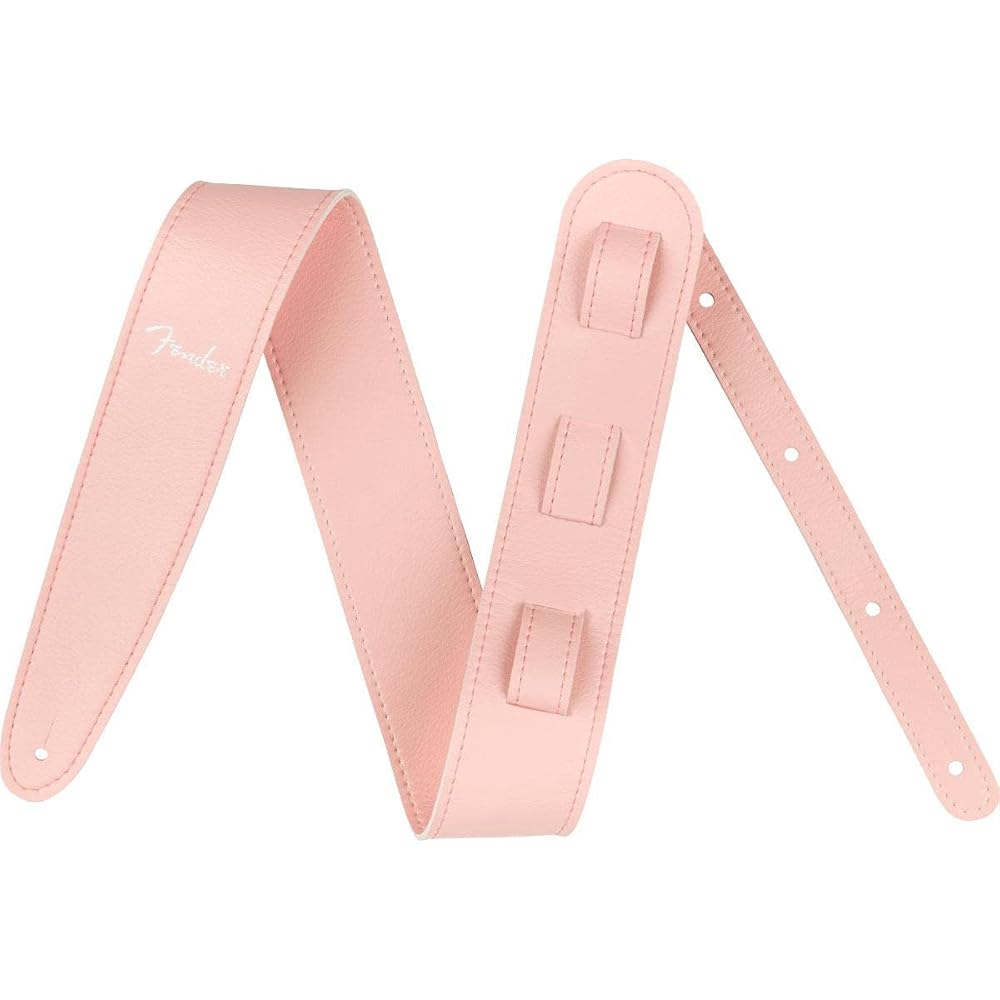 Fender Vegan Leather Strap Shell Pink 2.5 inches Guitar Accessory