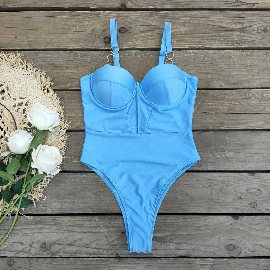 New Sexy One Piece Swimsuit Women Swimwear Cut Out Bathing Suit Summer Push Up Monokini Print Swim Suit  Beach Wear Female
