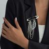 Multi-Strand Tassels Safety Pin Chain Brooch Punk Style Suit Accessory  Creative Gift for Teens