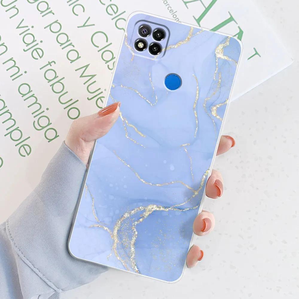 For Xiaomi Redmi 9C Case For Redmi 9C NFC Marble Transparent Silicone Soft TPU Case For Redmi 9C Redmi9C NFC Cover Bumper Back