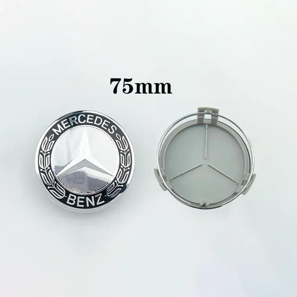 C200 E200 Neu 2025 Für Mercedes Benz 4 Stück 75mm Auto Radnabendeckel Felgendeckel Für Mercedes Benz W204 205 A B C E S CLA CLK