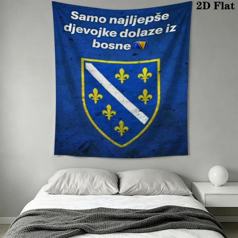 Bosnia and Herzegovina Wall Tapestry Aesthetic Wall Hanging Printed Fabric Blanket Decorative Tapestries for Bedroom Living Room Home Decor