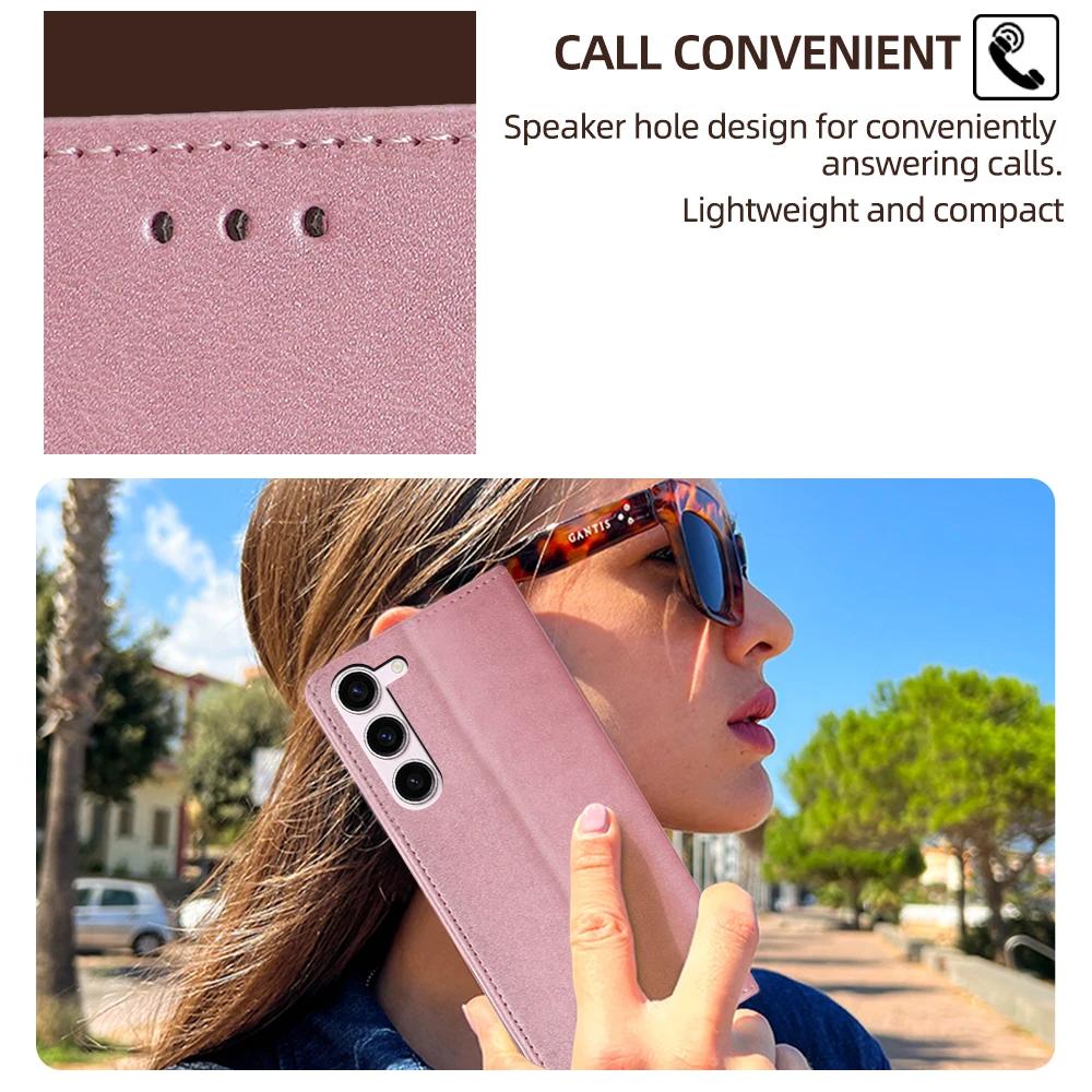 Bussiness Leather Wallet Phone Case for Samsung Galaxy S24 S23 S22 S21 Ultra Plus FE Flip Cover Magnetic Case With Card Slots