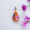 Dahlia Copper Turquoise Pendant, 925 Silver Handmade Pendant, Gift for Mother, Teardrop Turquoise Pendant, Mojave Turquoise Jewelry