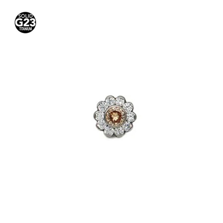 1pz F136 Titanio CZ Ancoraggio Dermal Forma di Luna Micro Ancoraggio Dermal Piercing Fiore Stella Skin Diver Piercing Gioielli per il Corpo 14g