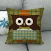 Cartoon Owl Series Digital Printing Short Plush Pillow Covers Decorative for Car Sofa Office Cushion Cover Home Goods