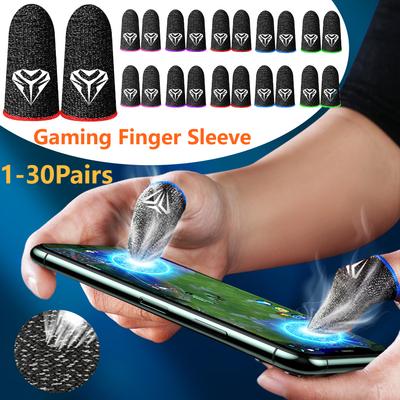 1-30 Pair Gaming Finger Sleeve for PUBG Breathable Sweatproof Anti-slip Fingertip Cover Thumb Gloves Touch Screen Finger Cots