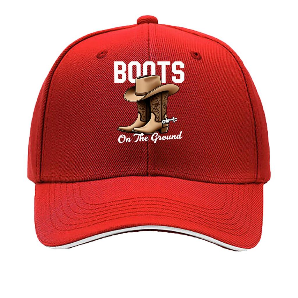 Cowboy Boots And Hat Design Unisex Baseball Caps Travel Caps Suitable for Every Season Sandwich Baseball Cap