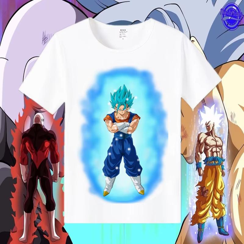Dragon Ball Animation Derivatives Goku Vegeta Buu Frieza Printed Short Sleeve T-shirt Unisex's and Women's Fashion Cotton Top