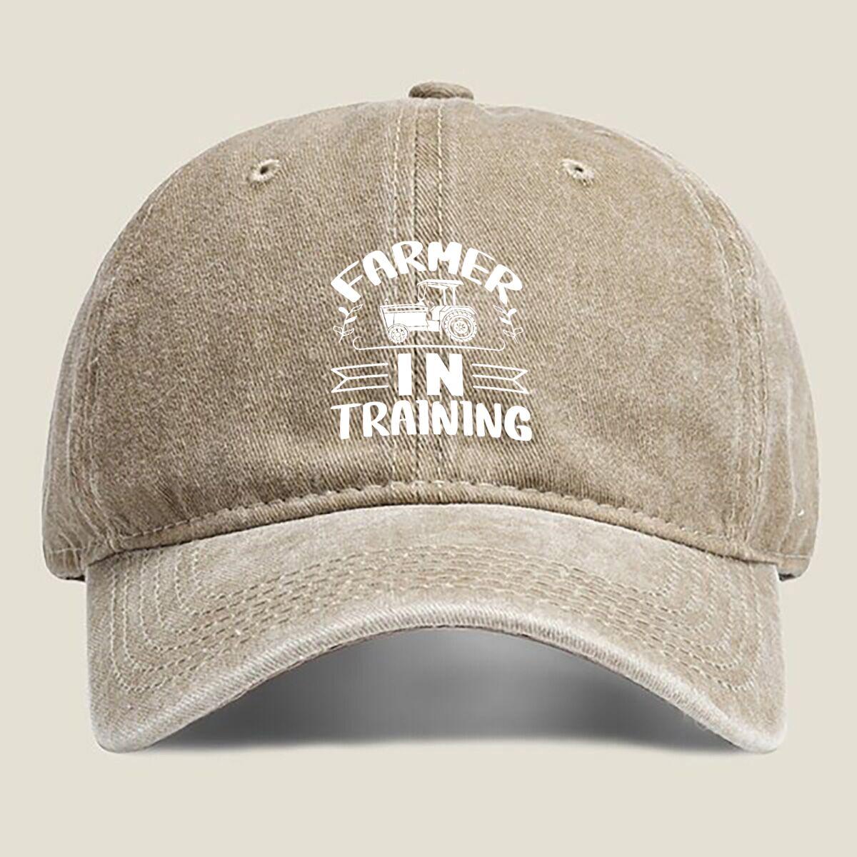 Farmer In Training Fashion Washed Baseball Cap Hat Outdoor Activities One Size