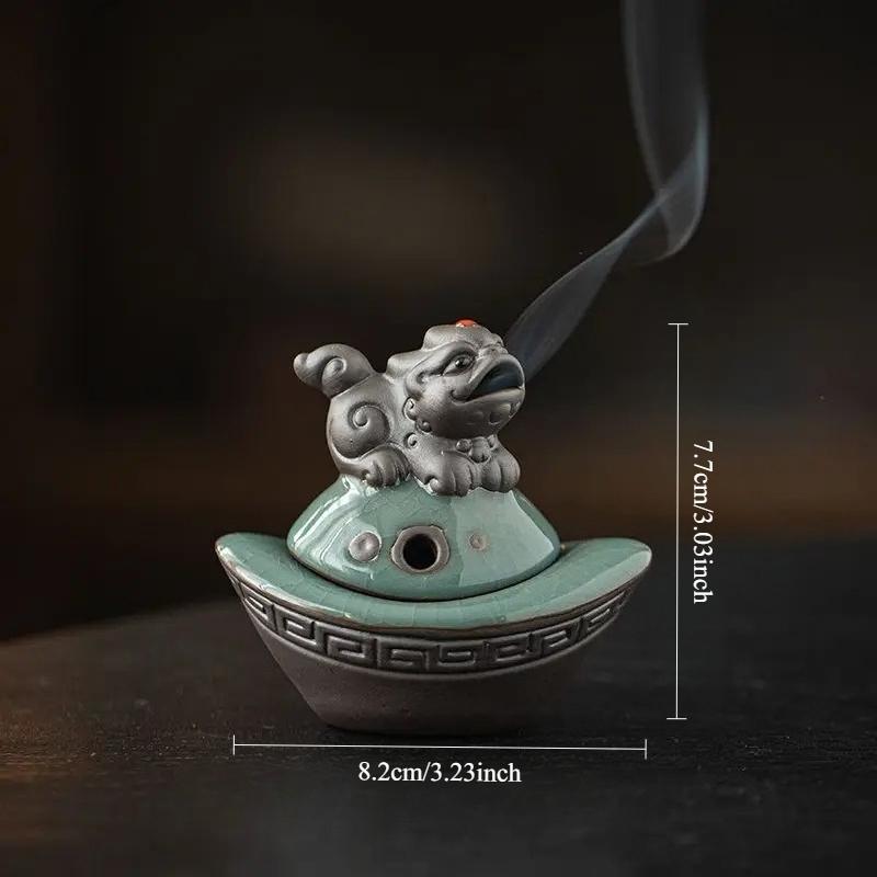 Κινέζικος Μίνι Λιβανωτήρι Pixiu - Διακόσμηση Feng Shui για Ευημερία και Καλή Τύχη για Χρήση στο Σπίτι, το Γραφείο, για Διαλογισμό & Ζεν Βωμό