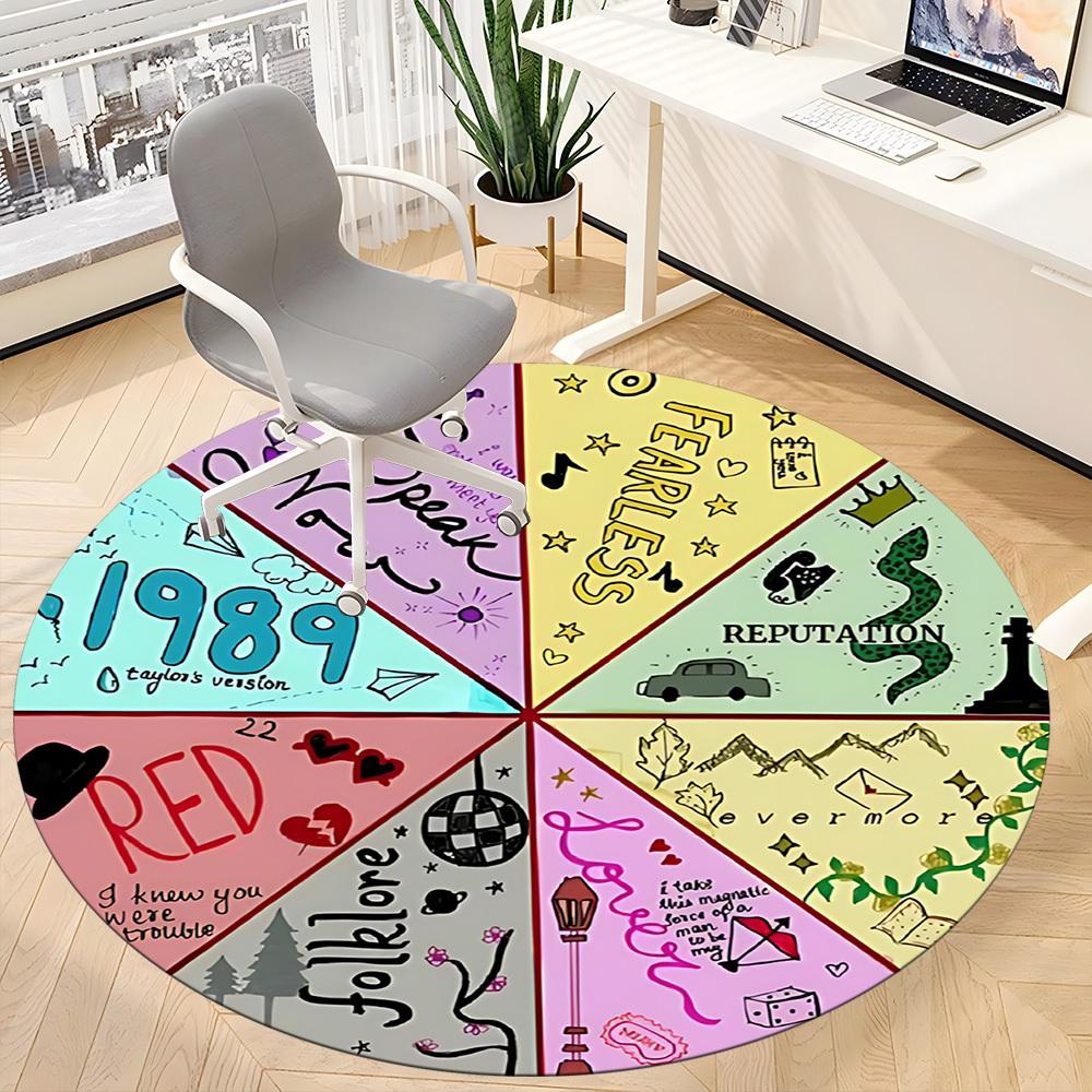 Taylor Swift Album Covers Office Round Area Rug, Under Office Chairs Bedroom Living Room Home Decor A0908185