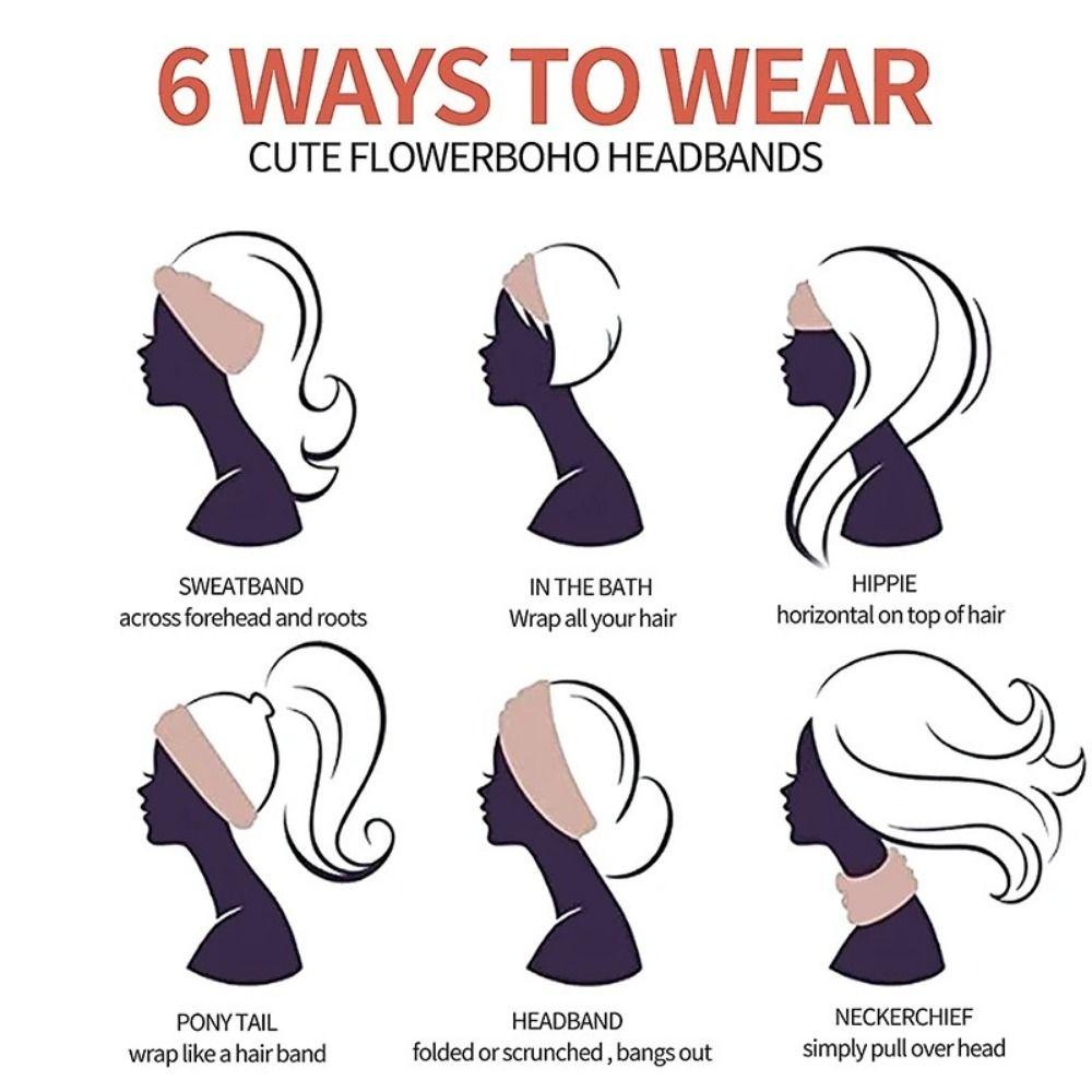 Wide Edge Boho Knot Turbans Headwrap Elastic Floral Bandanas Headband Sports Sweatband Running