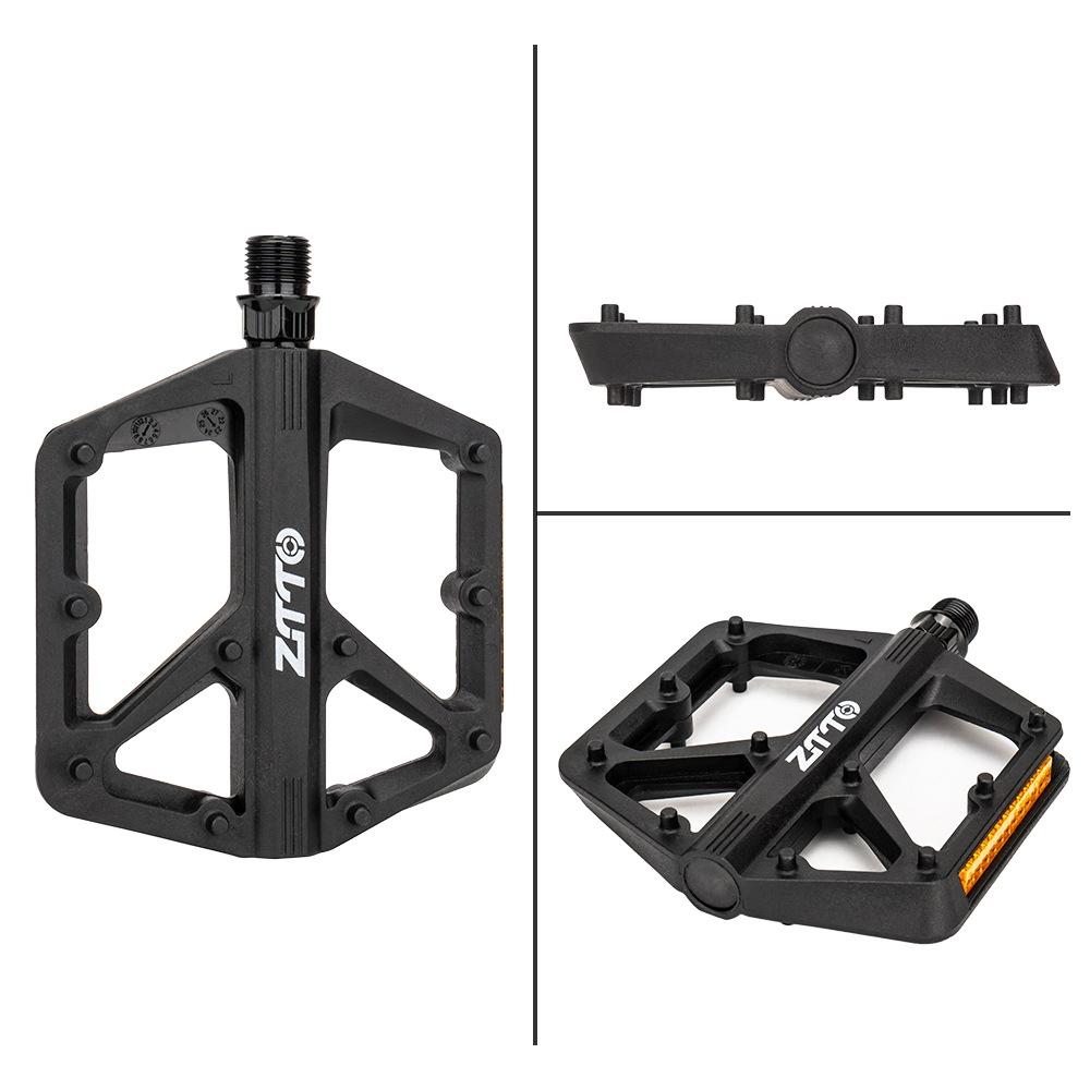 ZTTO C579A 1 Pair Mountain Bike Pedals Nylon Fiber Wide Platform Anti Slip Double DU Bearing Cycling Pedals