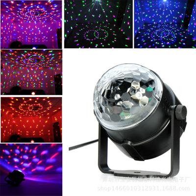 Luz de Bola de Discoteca Mágica de Cristal LED RGB, Sincronización Sensible a la Música, Efecto de Escenario Colorido Giratorio