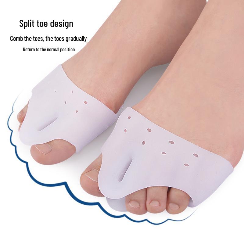 Hallux Valgus Toe Separator & Padded Arch Support with Forefoot Massage Pad - Bunion Corrector for Day & Night Use