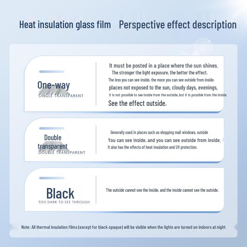 One-Way Vision Heat Insulation Sun Protection Glass Film