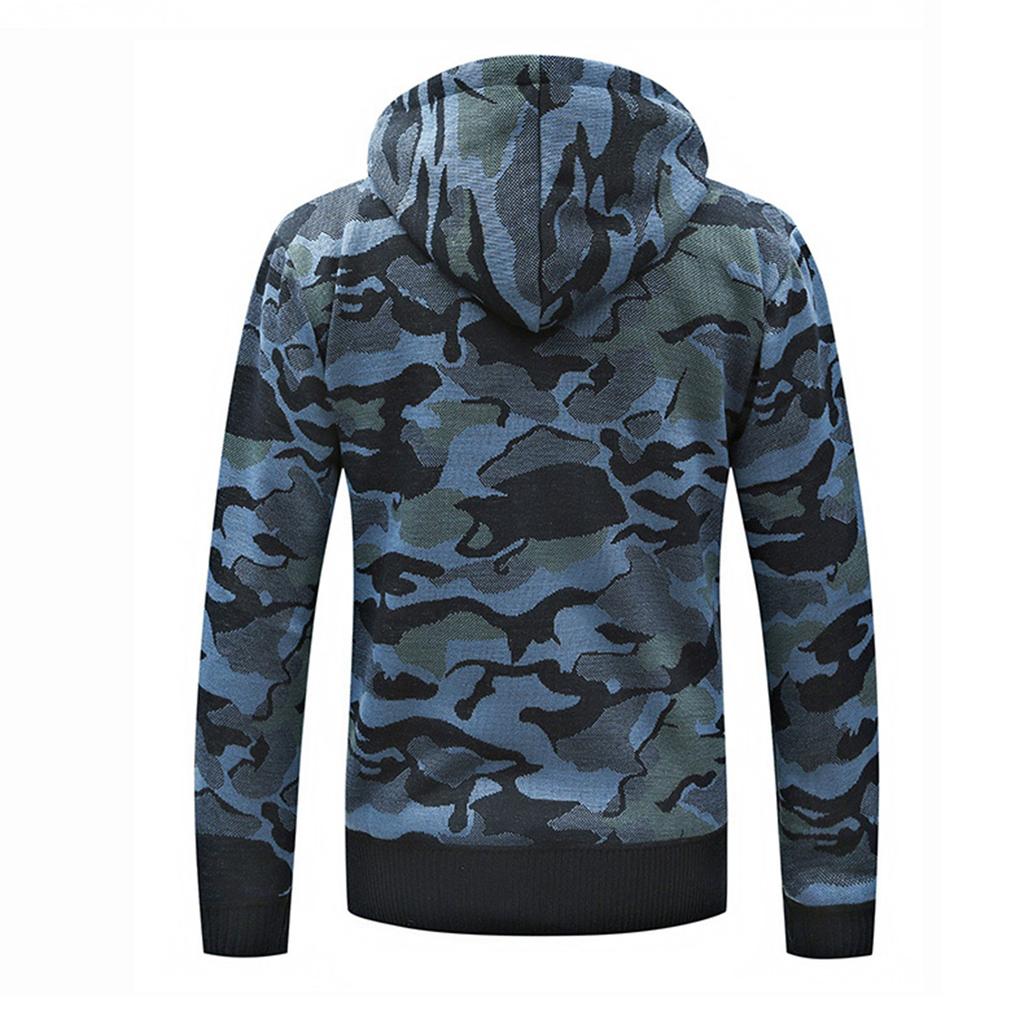 Men's Plush And Thick Camouflage Sweater Men's Clothing Jacket Hooded Cardigan