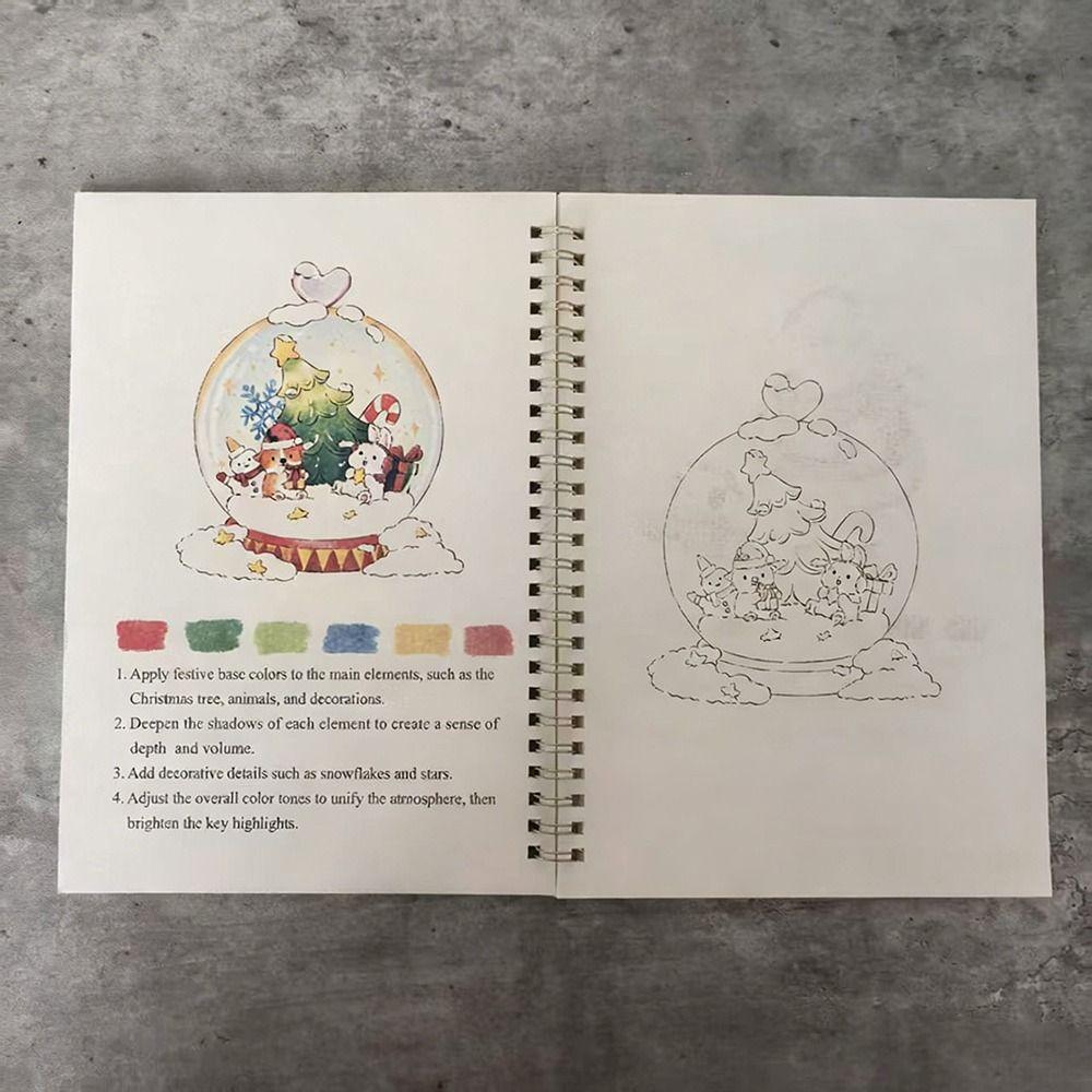 Christmas Watercolor Workbook Beginner-Friendly Art Learning Guide  Gift for Artists