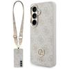Zestaw Etui + Smycz Guess 4G Big         Rhinestone Triangle Strap Magsafe Do Samsung Galaxy S26 Różowy