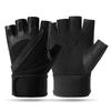 Mens Half-Finger Gym Gloves Weightlifting Cycling Training Anti-Slip Breathable Goat Leather Workout Protection