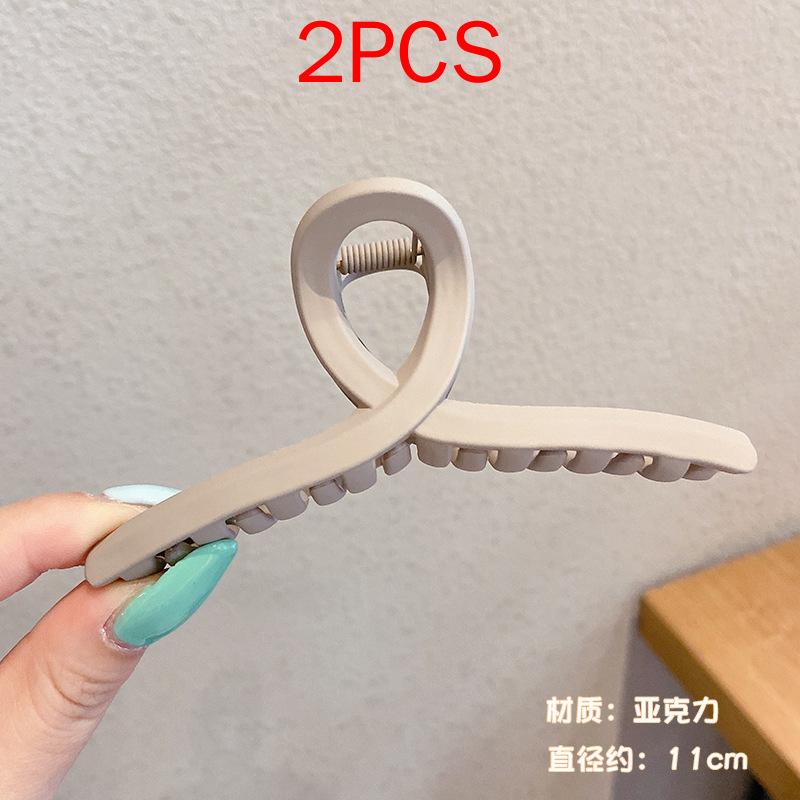 2 ΤΕΜ Premium Σετ Κεφαλών Νέο Γυναικείο Κλιπ Κλιπ Νύχι Μόδας Καφέ Μαύρο Ακρυλικό Μεγάλες Φουρκέτες Claw For Lady Clip Barrette Αξεσουάρ μαλλιών