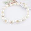Women's Gorgeous Luxury Big Faux Pearl Rhinestone Bib Statement Chain Halsband