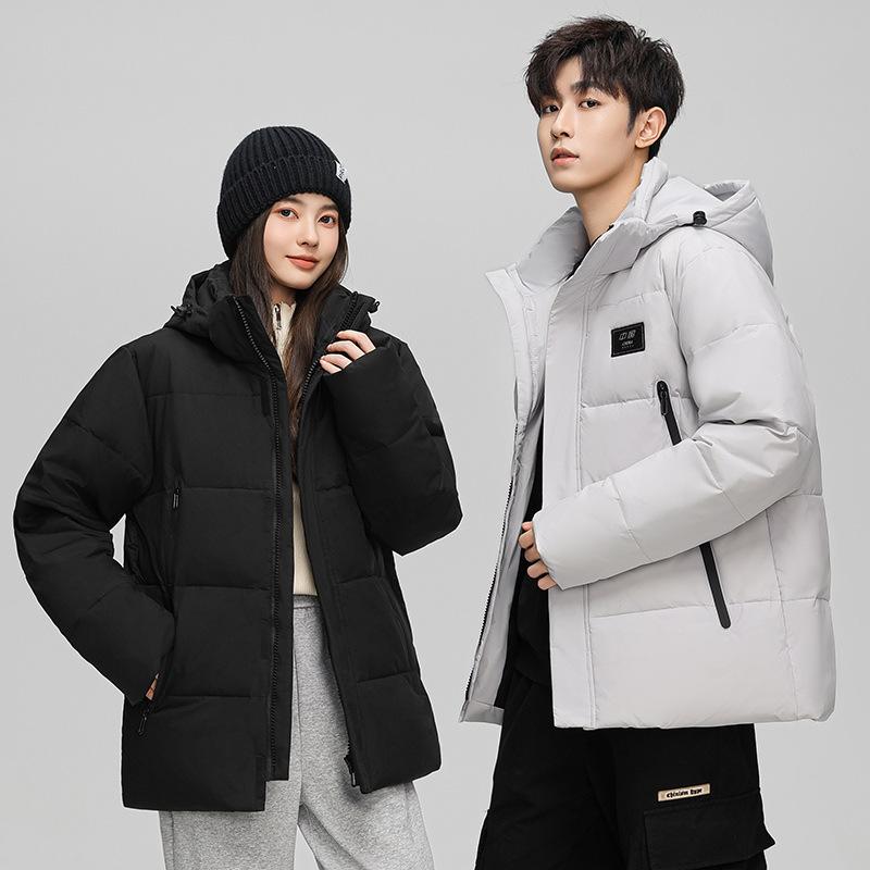Down Jacket for Men's Winter New Windproof Mid-length Thick Hooded Warm Jacket for Men's Couple Top