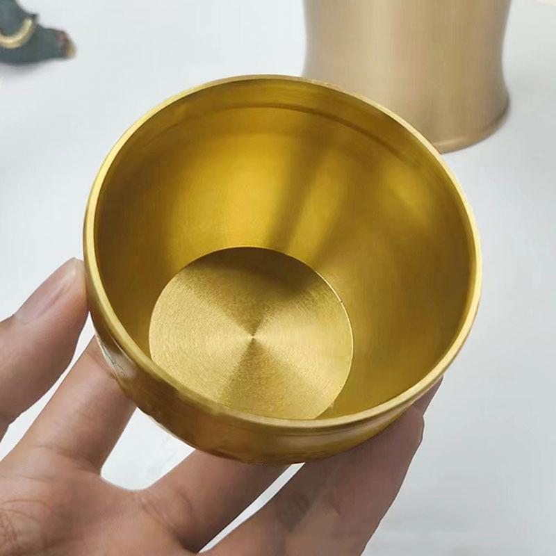 Brass Baifu Cup Rice Jar, Fortune Gathering Jar Living Room Study Copper Ornamen