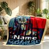 Custom Name Personalized Transformers Print Blanket, Home Decor, Bedroom, Sofa, Camping, Couch, Gifts for Birthday Christmas