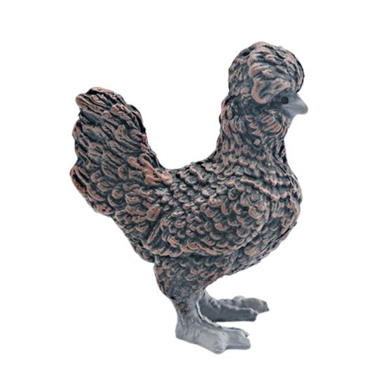 Simulated Chick Model PVC Corncrake Black White Rooster Polish Chickens Figurine Statue Sculpture Decoration Ornament Kids Educational