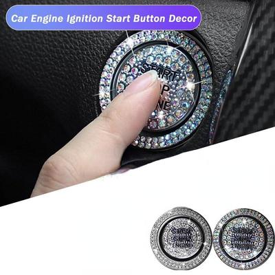 1PC Автомобільні прикраси Автомобільні аксесуари Rhinestone Універсальний кришталь Start Stop Ignition Push Switch Cover