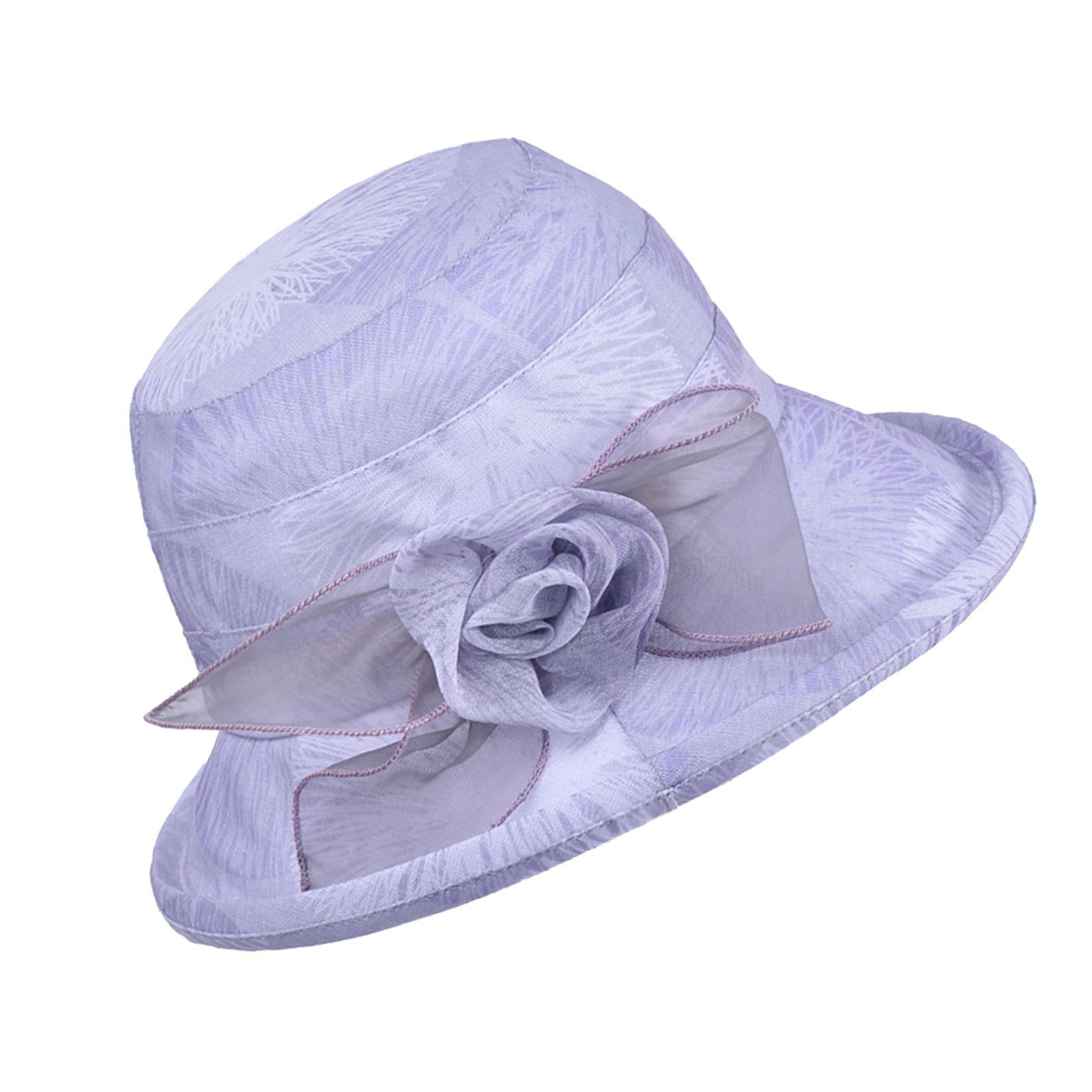 

Lightweight and Portable Women s Sun Hat with Elegant Flower Detail Suitable for Beach Holidays and Outdoor Beach фиолетовый