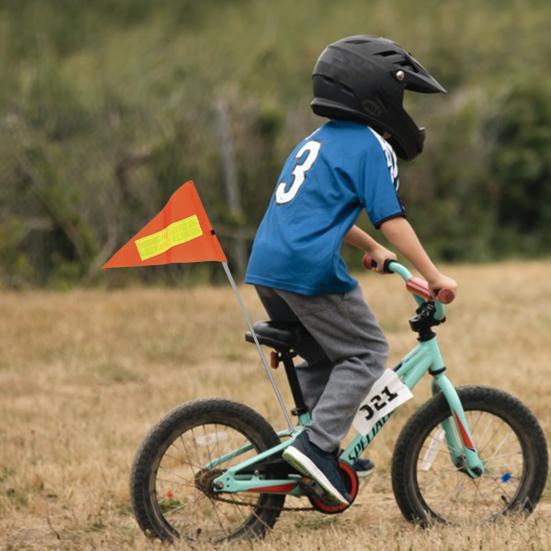 Bike Flag Bike Safety Sign Kids Bike Highly Visible Safety Sign Reflective Orange Triangle Flag Universal Mounting Bracket