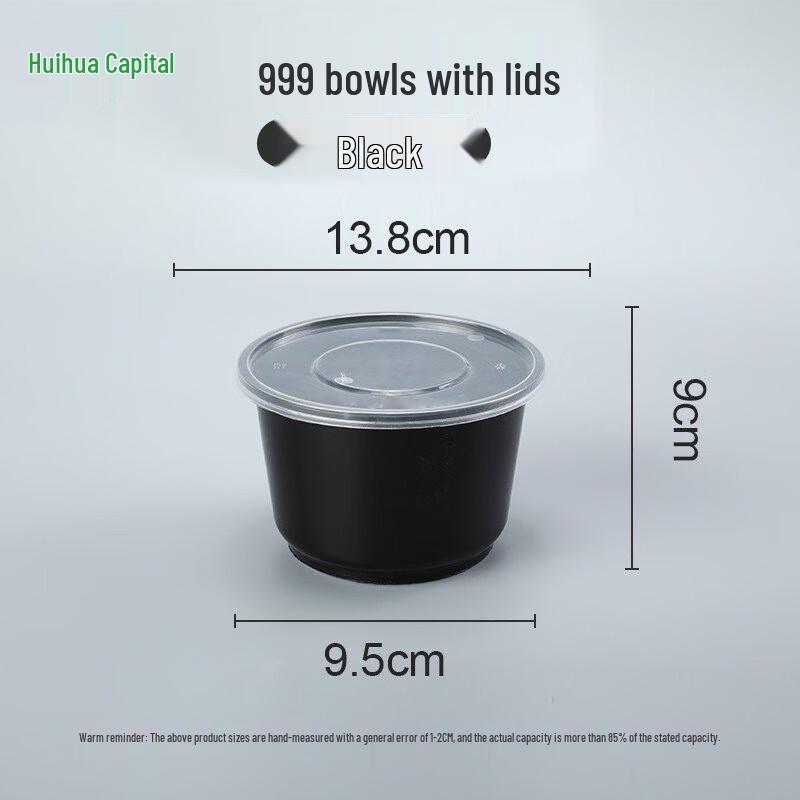 HUIHUADU Thickened Disposable Round Plastic Takeout Containers