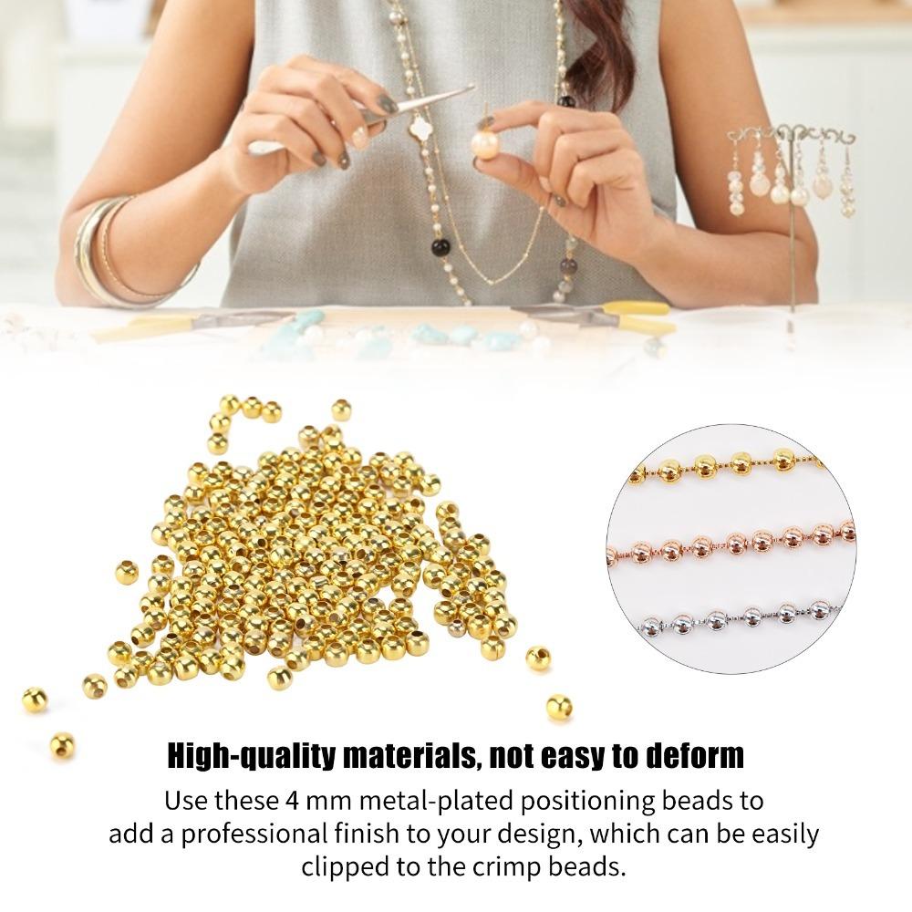 200pcs Smooth Round Seed Beads 4mm Size Spacer Beads Jewelry Tools Partition Beads  Necklace Making