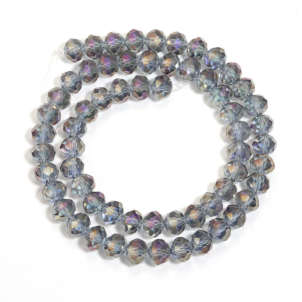 4/6/8mm Transparent Purple Faceted Crystal Beads Abacus Glass Loose Beads For Jewelry Making DIY Bracelet Necklace Accessories