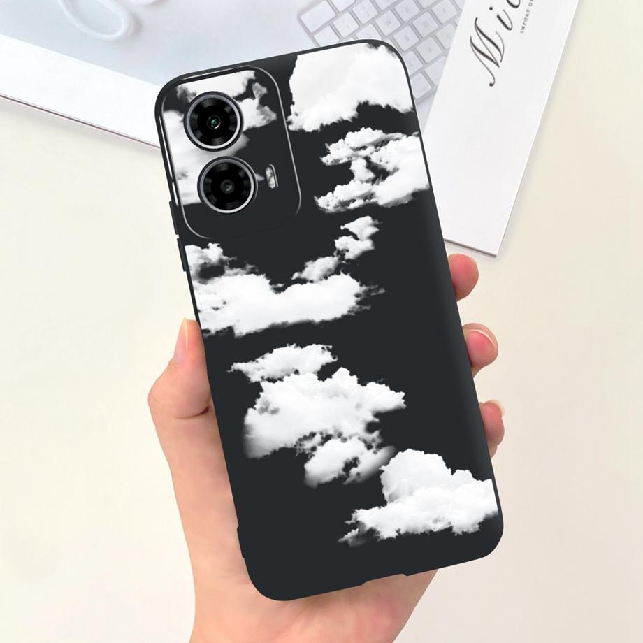 For Moto G34 5G Case Soft Silicone Shockproof Women Daisy Flower Back Cover for Motorola Moto G24 Power TPU Capas for Moto G04