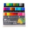 W89C 36/48/60/72/100 Colors Double Ends Brush Pen Marker Set Felt Tip Pen Watercolor Pen for Colouring Books