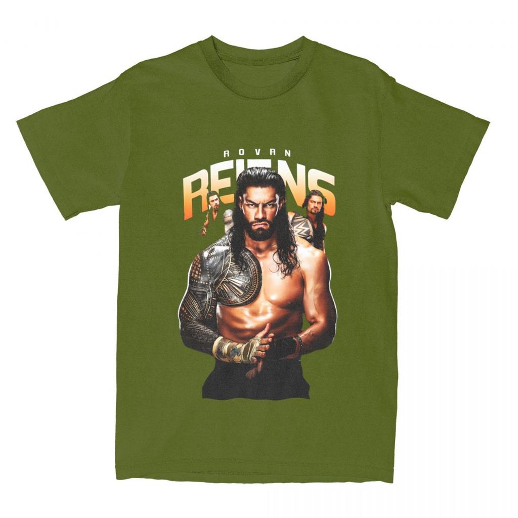 Roman Reigns Wrestling Vinner Tilbehør T-skjorter Menn Kvinner Vintage Ren Bomull Grafisk Trykk Klær
