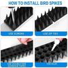 8/12pcs Long Lasting Anti Bird Spike Strip Anti Climb Bird Defender Spikes  Balcony Eaves