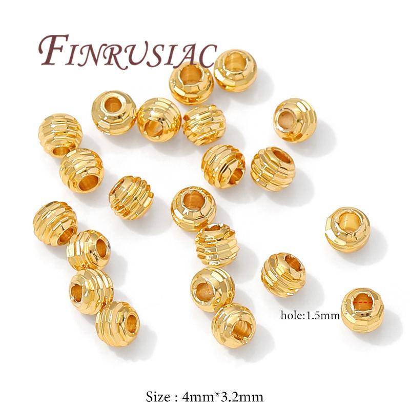30/60Pcs 18K Gold Plated Spacers Beads For Bracelets Making,Brass Beads For Jewelry,Bead Separators, DIY Jewelry Accessories