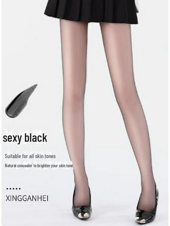 Ultra-Thin 0D Anti-Snag Stockings - Nude Feel, High Transparency, Non-Slip Nightclub Black Women's Socks