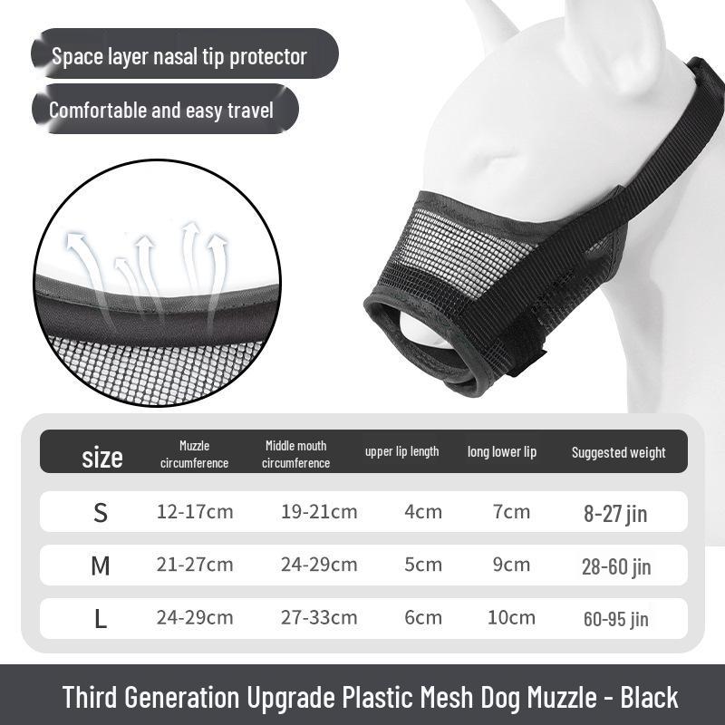 PVC Mesh Dog Muzzle: Breathable, Anti-Eating, Anti-Biting Pet Mask