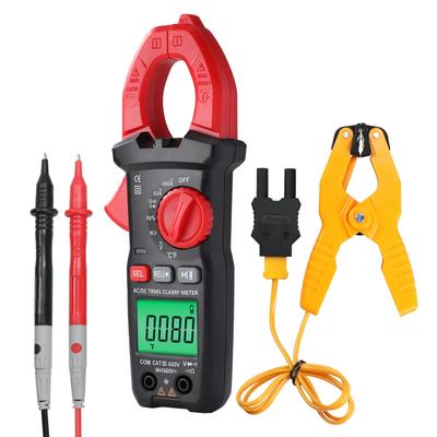 Digital Clamp Meter Multimeter Voltage Tester with Detection and LCD Backlight for Electricians AC/DC Current/Voltage, Temperature, Capacitance,
