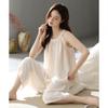 Pajamas Women's Summer with Chest Pads, Sling Vest, Cropped Pants, Thin Casual and Simple Can Be Worn Outside, Loungewear Set