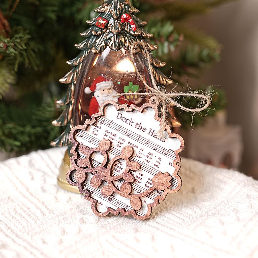 3D Wooden Musical Christmas Tree Ornament & Magnetic Refrigerator Sticker